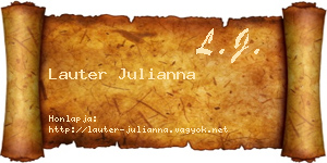 Lauter Julianna névjegykártya